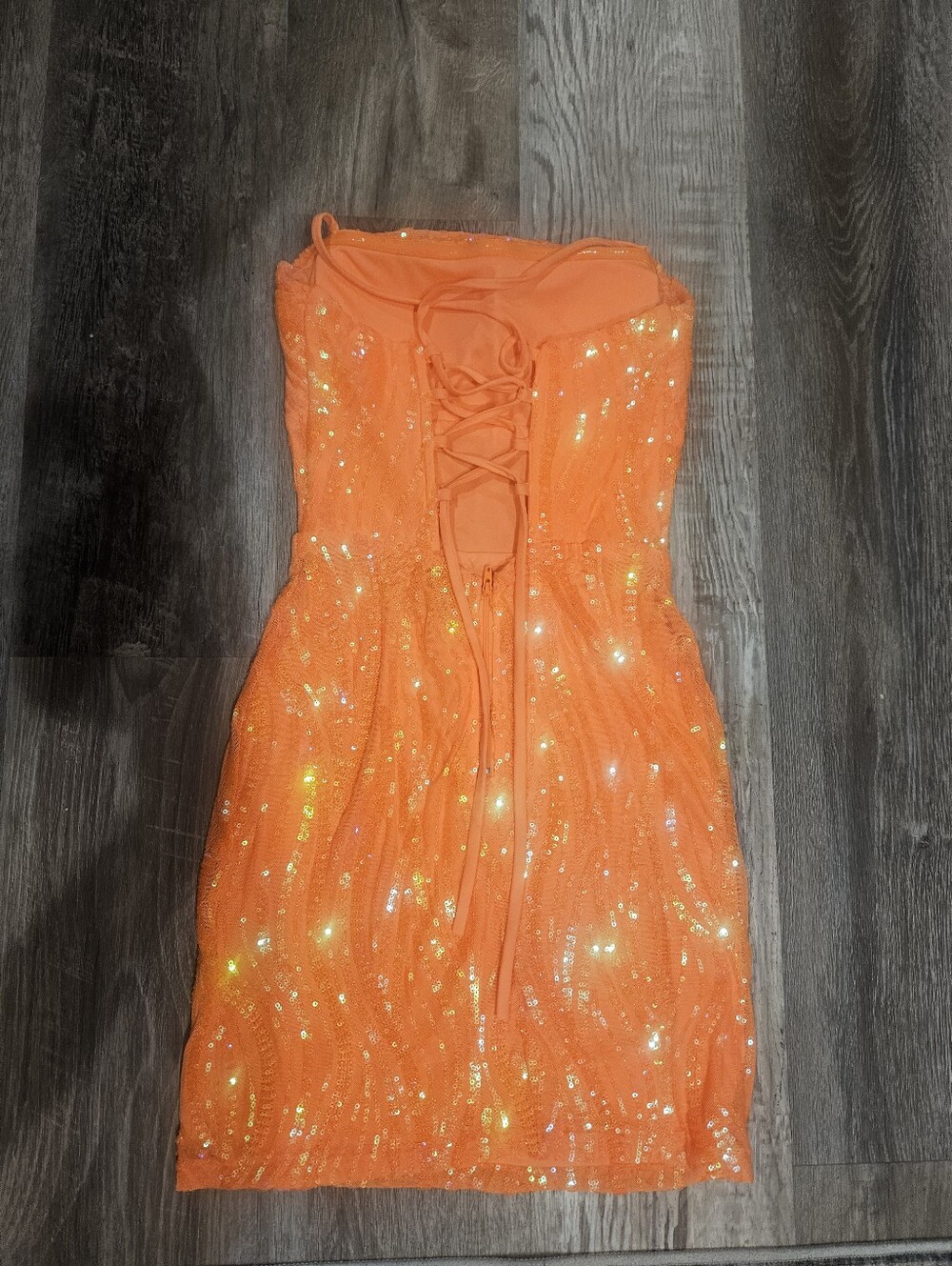 Windsor Orange Sequin Homecoming Dress